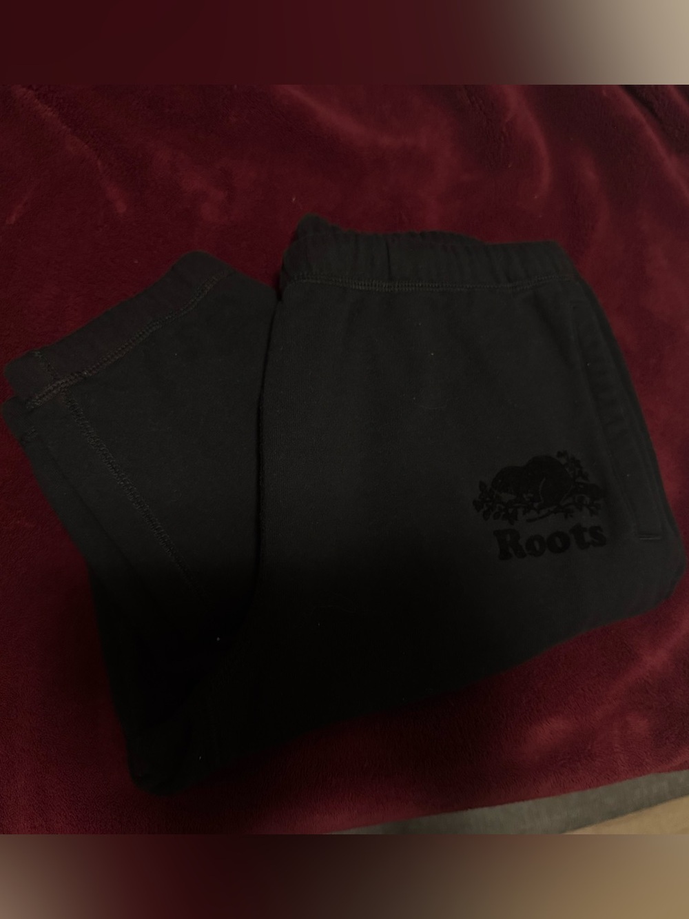 Roots Black Sweatpants with Logo